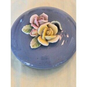 Round Porcelain Trinket Box Occupied Japan